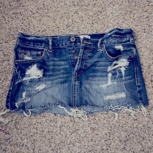 Mini ripped Jean skirt